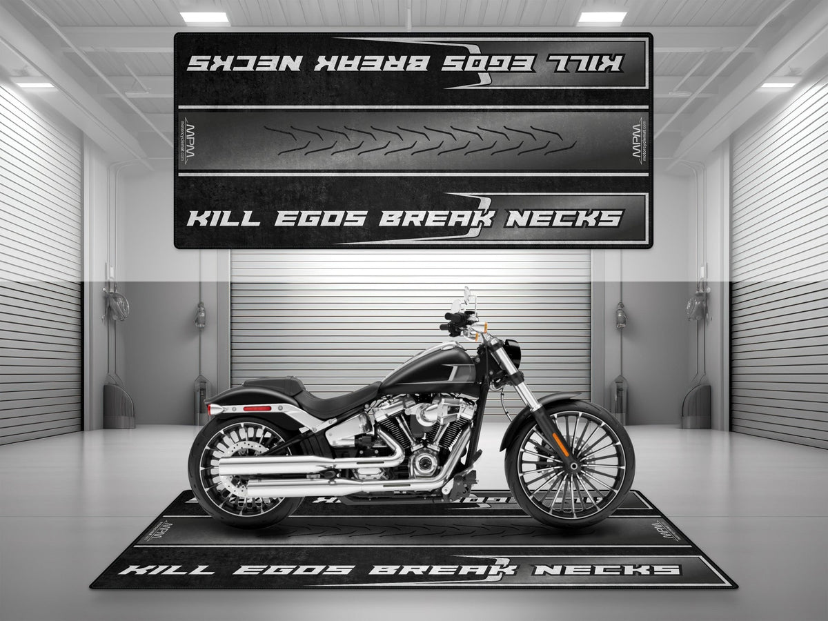 MPM Motorcycle Mat for Cruiser Motorcycle "Kill Egos Break Necks" - MM7309