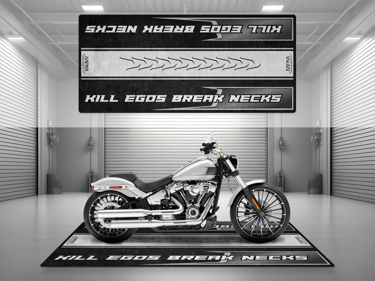MPM Motorcycle Mat for Cruiser Motorcycle "Kill Egos Break Necks" - MM7309