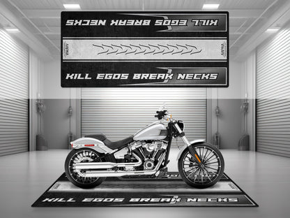 MPM Motorcycle Mat for Cruiser Motorcycle "Kill Egos Break Necks" - MM7309