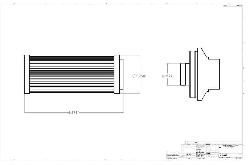 Aeromotive 10-m Microglass Element, Filter, In-Line, ORB-12 Port, Nickel-Chrome