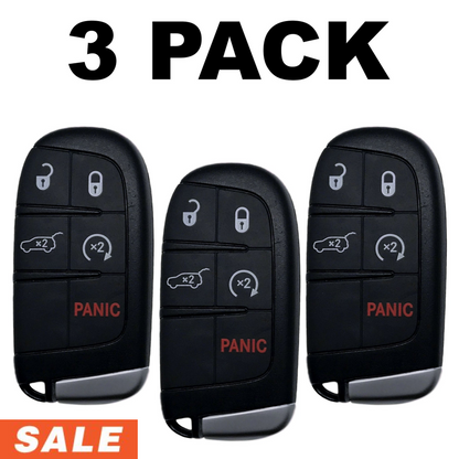 Jeep Grand Cherokee 2014-2023 5 Button Smart Key For M3N-40821302 (3 Pack)