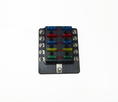 10 Way Screw Fuse Block - LED Indicators