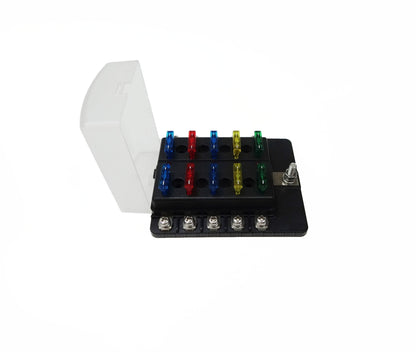 10 Way Screw Fuse Block - LED Indicators