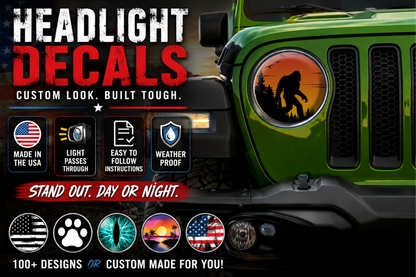 Bigfoot round headlight decals 73