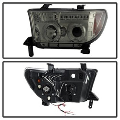 Spyder Toyota Tundra 07-13 Projector Headlights LED Halo LED Smke PRO-YD-TTU07-HL-SM 5012043