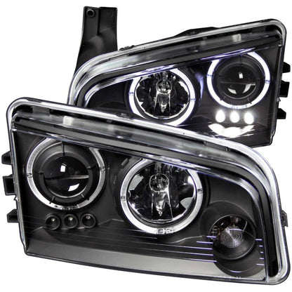 Anzo 2006-2010 Dodge Charger Projector Headlights w/ Halo Black