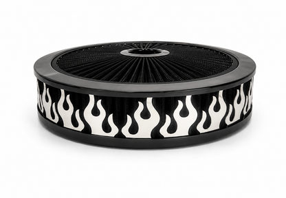Blingz Beauty Bandz Black Air Filter Assembly , Flames - 750018