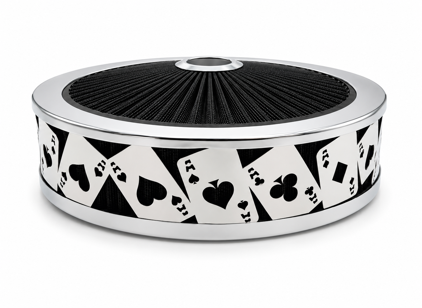 Blingz Beauty Bandz Black And Chrome Air Filter Assembly , Aces Wild - 750028