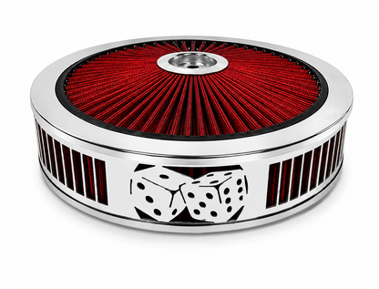 Blingz Beauty Bandz Red and Chrome Air Filter Assembly , Craps - 750039