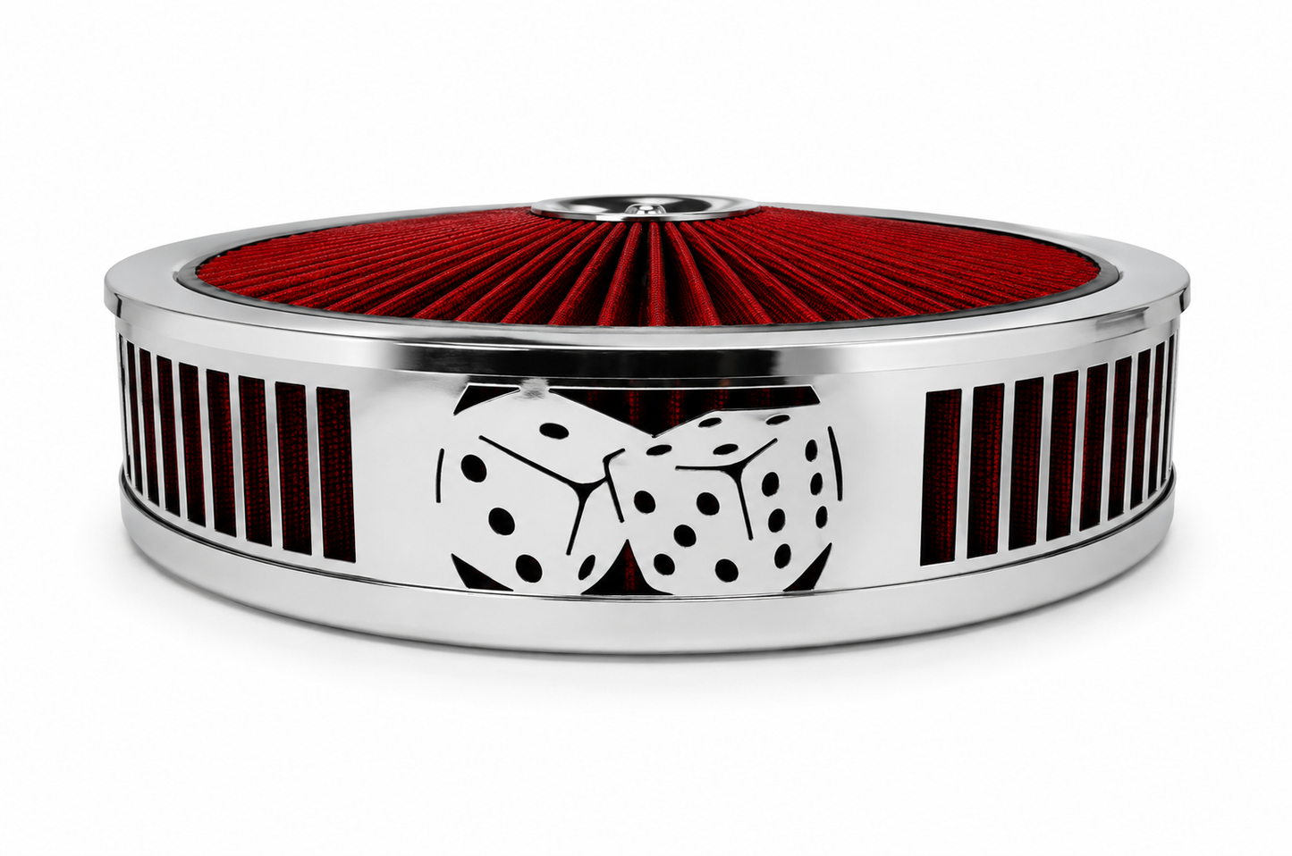 Blingz Beauty Bandz Red and Chrome Air Filter Assembly , Craps - 750039