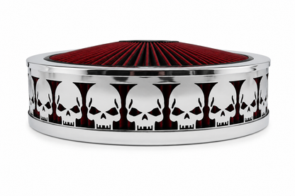 Blingz Beauty Bandz Red and Chrome Air Filter Assembly , Skullz - 750040