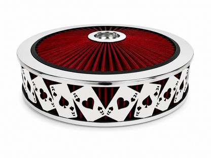 Blingz Beauty Bandz Red and Chrome Air Filter Assembly , Aces Wilds - 750041