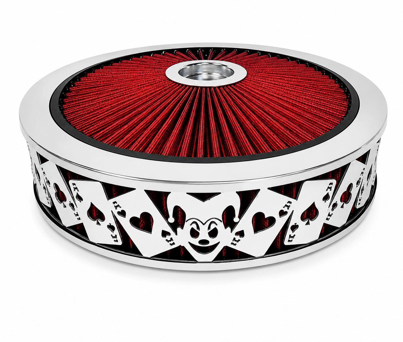 Blingz Beauty Bandz Red and Chrome Air Filter Assembly , Jokers Wild - 750042