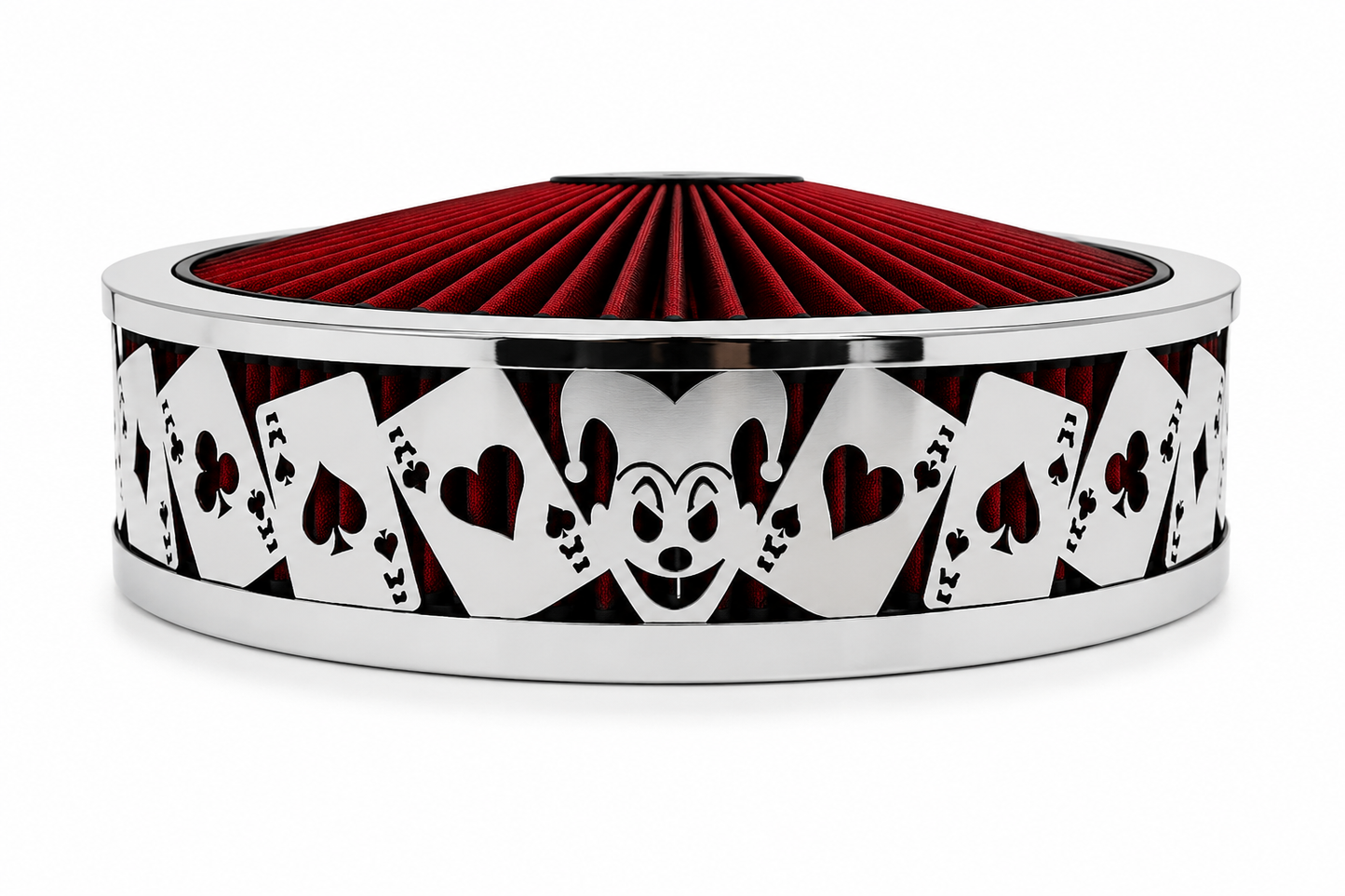 Blingz Beauty Bandz Red and Chrome Air Filter Assembly , Jokers Wild - 750042