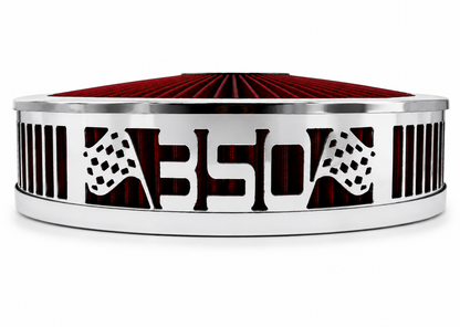 Blingz Beauty Bandz Red and Chrome Air Filter Assembly , 350 - 750047