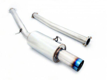 Megan Racing Cat-Back Exhaust System for 2008-2011 Mitsubishi Lancer Evo 10 3" Pipe Dual 4" Ti-Tip Silencer