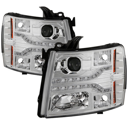 Spyder Chevy Silverado 1500 07-13 V2 Projector Headlights - LED DRL - Chrome PRO-YD-CS07V2-DRL-C 5083586