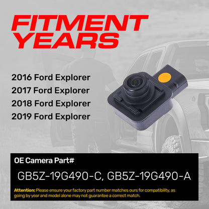 Ford Explorer (2016-2019) OEM Replacement Backup Camera OE Part # GB5Z-19G490-C, GB5Z-19G490-A