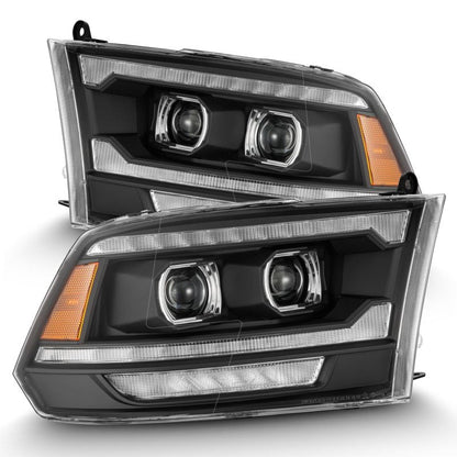 AlphaRex 09-18 Ram 1500/2500 PRO-Series Proj Headlights Black w/Sequential Signal and Top/Middle DRL 880561 *Discontinued