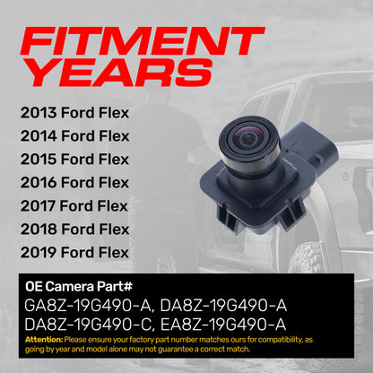 Ford Flex (2013-2019) OEM Replacement Backup Camera OE Part # DA8Z-19G490-A, DA8Z-19G490-C, EA8Z-19G490-A, GA8Z-19G490-A