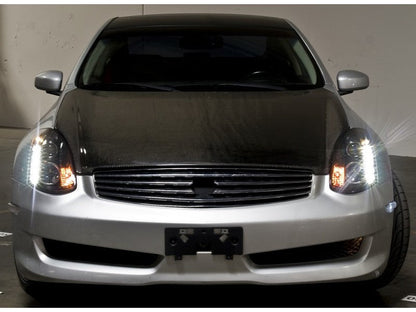 Spyder Infiniti G35 03-07 2DR Projector Halogen - LED Halo DRL Blk High H4 PRO-YD-IG35032D-DRL-BK 5011060
