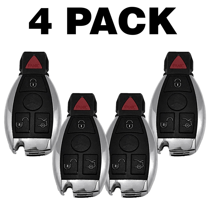 Mercedes Benz 1997-2014 4 Button Fobik IYZ-3312 NEC 2 Battery (4 Pack)