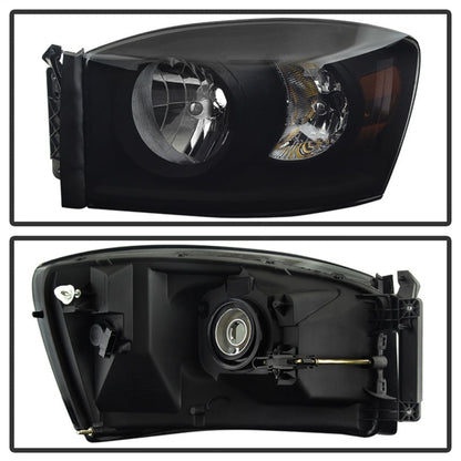 SPYDER Xtune Dodge Ram 1500 06-08 Amber Crystal Headlights Black Smoked HD-JH-DR06-AM-BSM 9030369
