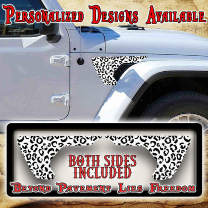 black and white Chetta print fender vent for the JL or JT 2018 or newer 77