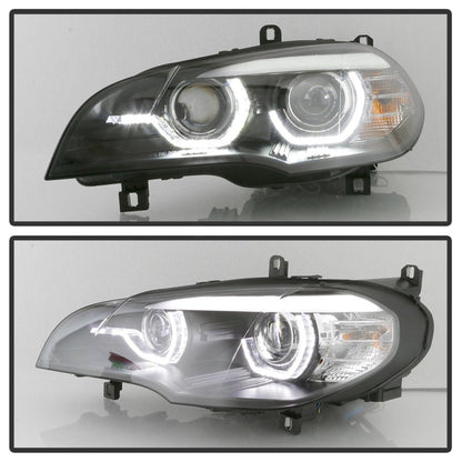 Spyder 07-10 BMW X5 E70 (HID Models Only) Projector Headlights - Black PRO-YD-BMWE7007-AFSHID-BK 5085481