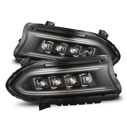 AlphaRex 15-23 Dodge Charger NOVA-Series LED Proj Headlights Blk w/Activtn Light & Seq.Sig / SB DRL 880499 *Discontinued