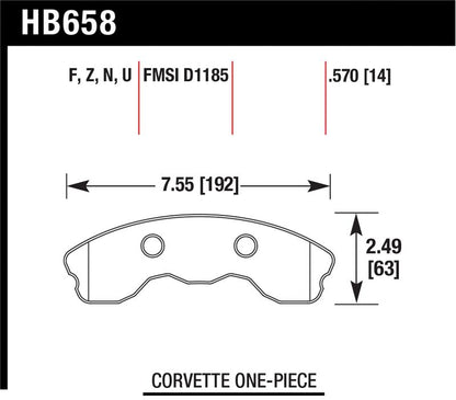 Hawk 06-10 Chevy Corvette (Improved Pad Design) Front HP+ Street Brake Pads