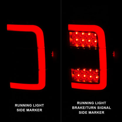 ANZO 01-11 Ford Ranger LED Taillights - Black Housing w/ Smoke Lens & Light Bar 311391
