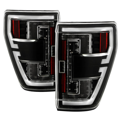 SPYDER 21-23 Ford F150 (Factory Halogent) Light Bar LED Tail Lights - Black (ALT-YD-FF15021HAL-BK) 5088772