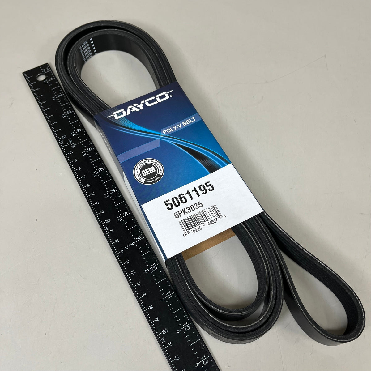 DAYCO Straight Poly V Belt Deep Rib Depth Deep K-Section EPDM .54" L 5061195