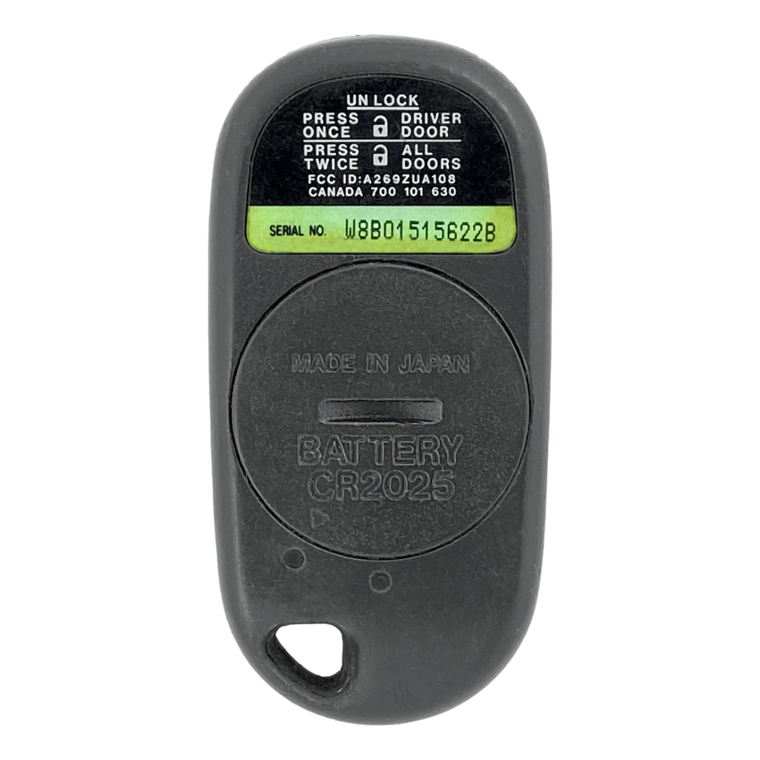 Acura CL 1997-1999 OEM 4 Button Keyless Entry Remote A269ZUA108