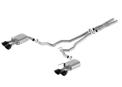 Ford Racing 2024 Mustang 5.0L Sport Non-Active Cat-Back Exhaust w/Valance - Black Tip M-5200-M5SBV