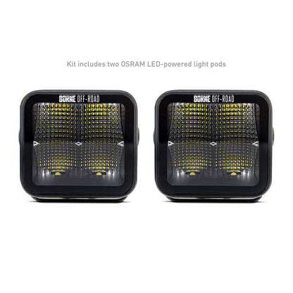 Borne Off-Road Light Pods (Kit of 2) 3x3 Flood BNLT-LP33-2F