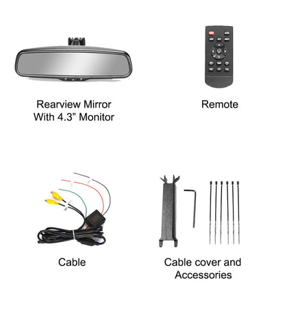 Master Tailgaters 10.5" Rear View Mirror with 4.3" LCD Screen + Dimming + Adjustable Guide Lines + Compass & Temperature