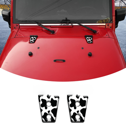 Cow print hood hinge overlay decals 7