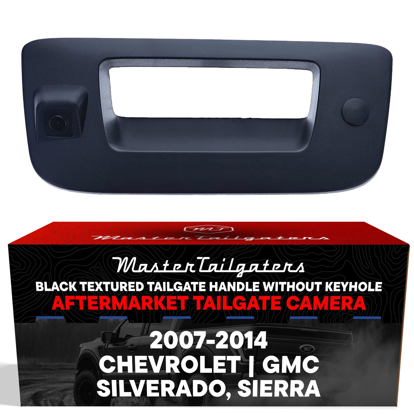 Chevrolet Silverado / GMC Sierra (2007-2014) Black Replacement Tailgate Handle with Backup Camera (with Key Hole Plug)