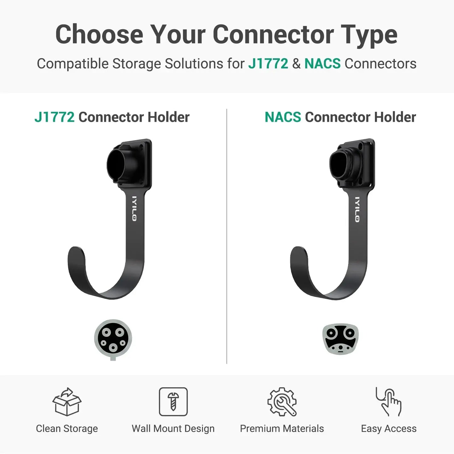 IYILO J3400 EV Charger Cable Holder & Connector Holster