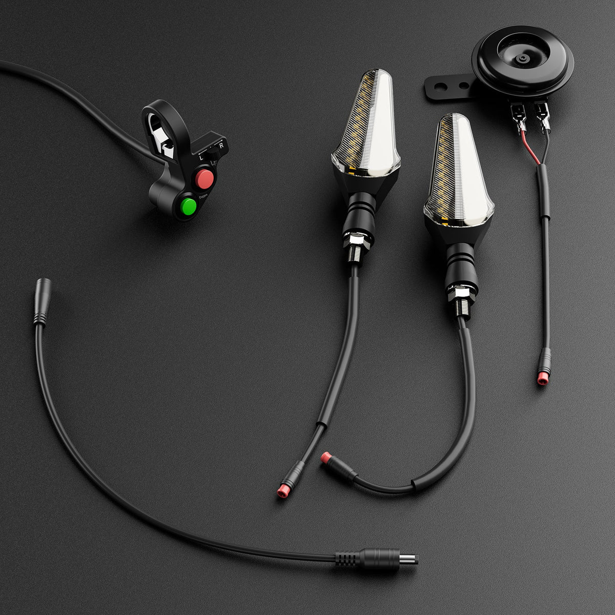 Red Flowing LED Turn Signal Lights Kit with Horn for Super73