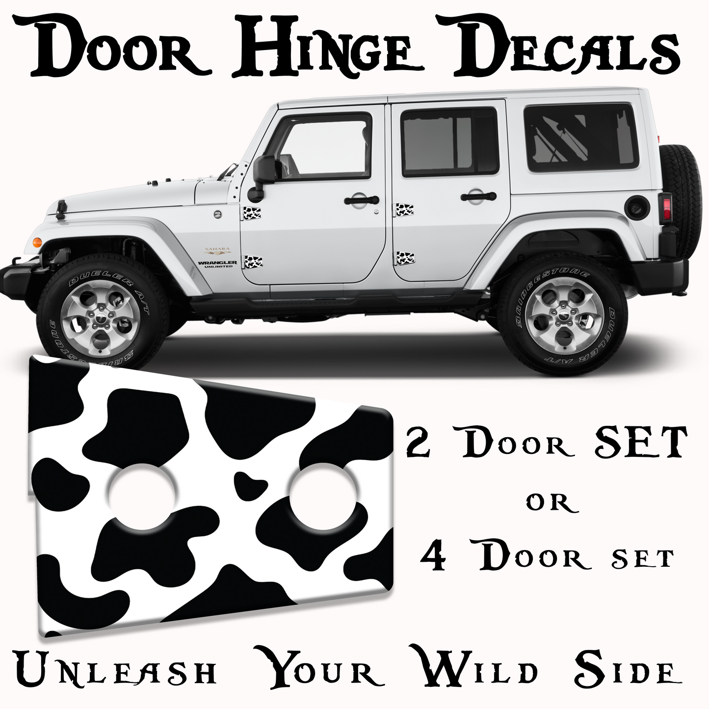 Cow prints Door hinge decals 7