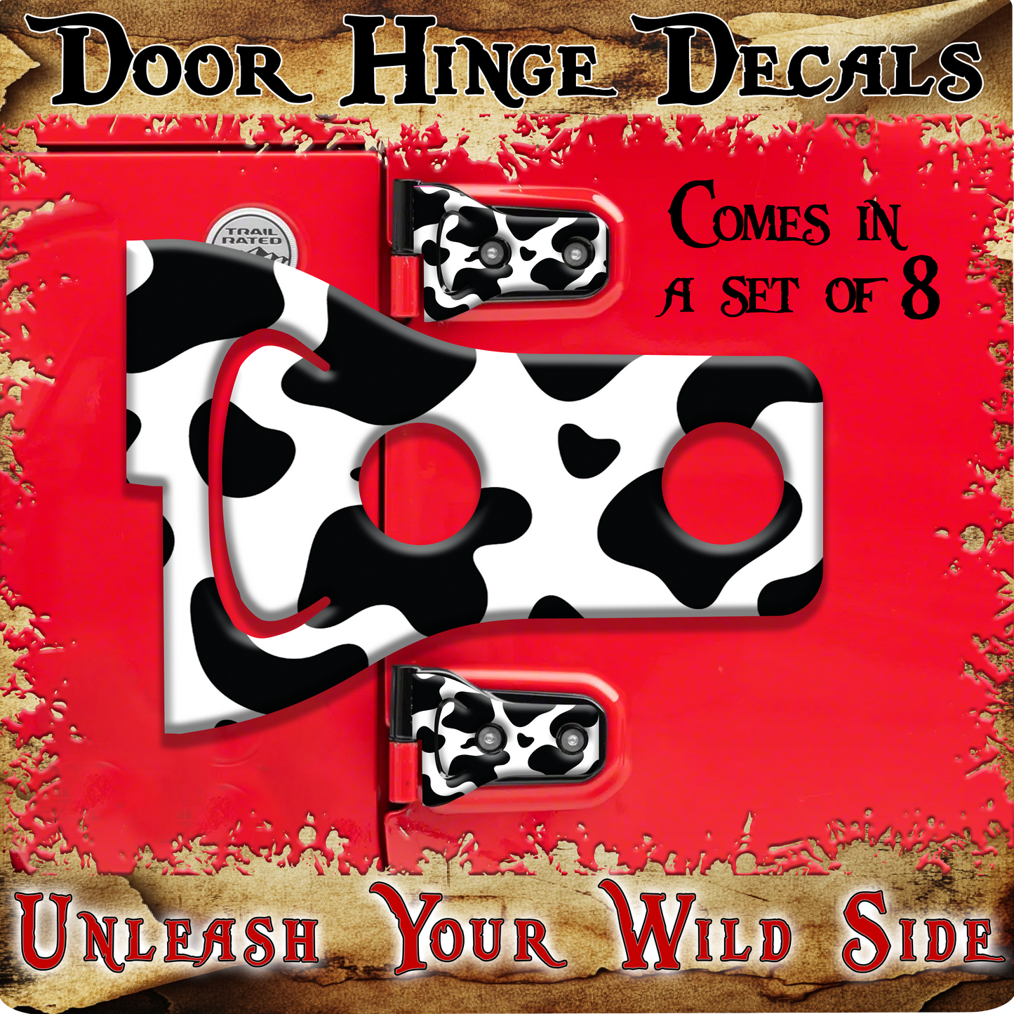 Cow prints Door hinge decals 7