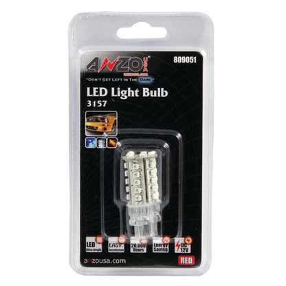 ANZO LED Bulbs Universal 3157 Red - 30 LEDs 2in Tall 809051