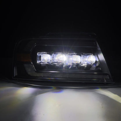 AlphaRex 04-08 Ford F-150 (No 2004 Heritage) NOVA-Series LED Proj HL Alpha-Blk w/Actv Lgt / Seq. Sig 880128 *Discontinued