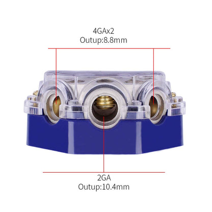 5 Way Power/Ground Distribution Block 0 AWG In, 2/4/8 AWG Out