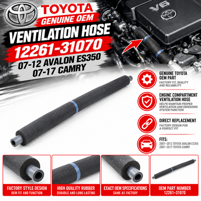 New Genuine Toyota 07-12 Avalon ES350 07-17 Camry Ventilation Hose 12261-31070