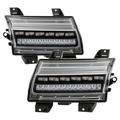 Spyder Jeep Wrangler 2018-2019 ( LED Model Only) LED Front Bumper Lights - Sequential Signal - Black 5086808