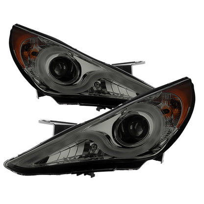 Spyder Hyundai Sonata 11-13 Projector Headlights- Light Bar DRL Chrm PRO-YD-HYSON11V2-LBDRL-SM 5080899